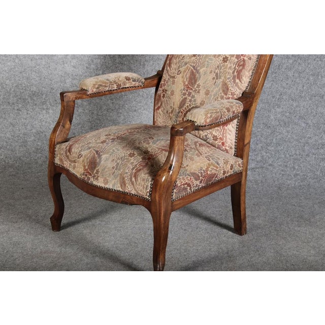 Antique Louis Phillipe Armchair in Walnut, 1860 For Sale - Image 4 of 18