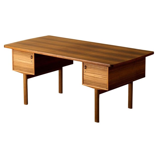Brown Custom-Made Desk, Sweden, 1960s For Sale - Image 8 of 8