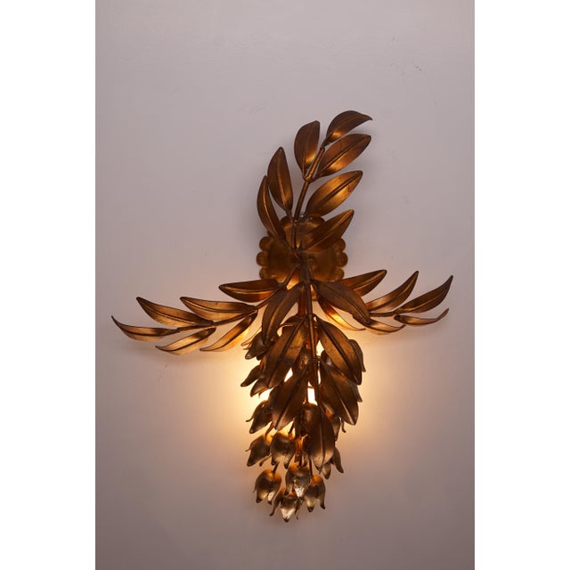 Hollywood Regency Pioggia Doro Wall Lamp attributed to Hans Kögl, 1960s For Sale - Image 9 of 14