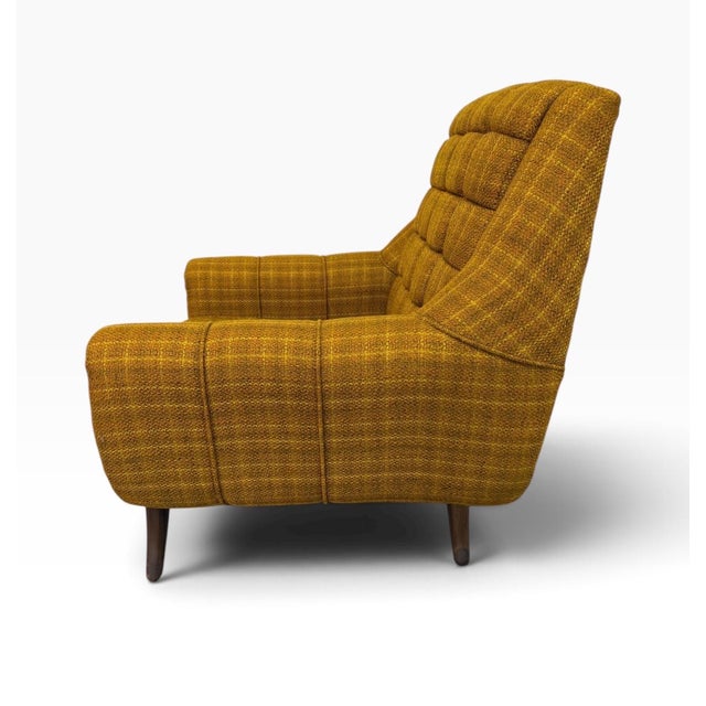 Mid-Century Modern Walnut Upholstered Sofa & Arm Chair For Sale - Image 13 of 16