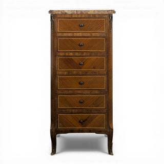 Small Transitional Wooden Chest of Drawers For Sale