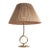 1950s Large Mid-Century Modern Valinte Table Lamp in Brass & Rattan For Sale
