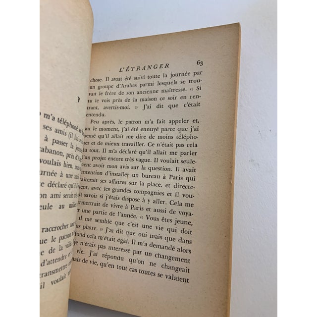 1957 l'Etranger Albert Camus Book For Sale - Image 4 of 5