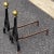 Rustic European Antique Wrought Iron Wine Bottle Shaped Andirons With Brass Finials - a Pair For Sale - Image 3 of 13