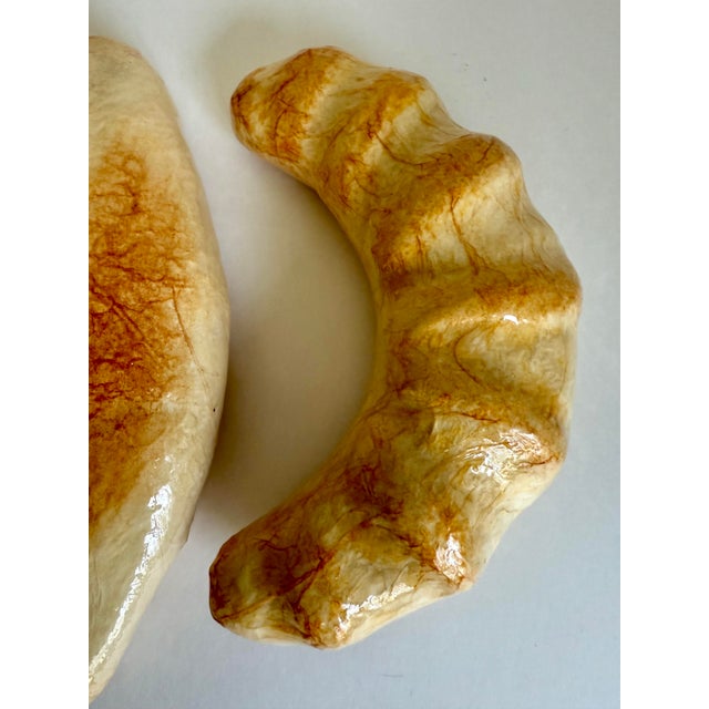 1980s Pair of Vintage Faux Bread Roll & Crescent Roll Display Pieces For Sale - Image 5 of 7