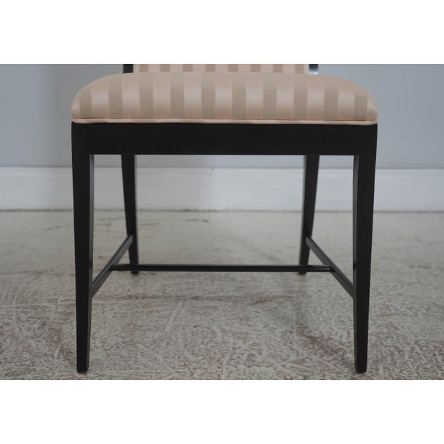 Set of 6 Regency Style Black Lacquer Dining Room Chairs For Sale - Image 11 of 18