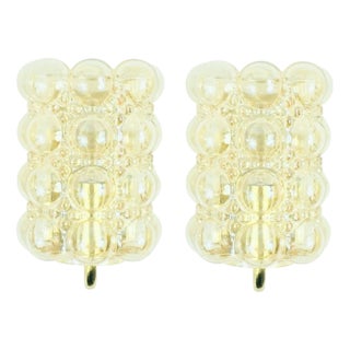 Mid-Century Modern Amber Bubble Glass Wall Lights by Helena Tynell for Limburg, 1960s, Set of 2 For Sale