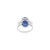 Metal 8.55 Carat Blue Sapphire and Diamond Three Stone 18k Gold Ring Size 5 For Sale - Image 7 of 12