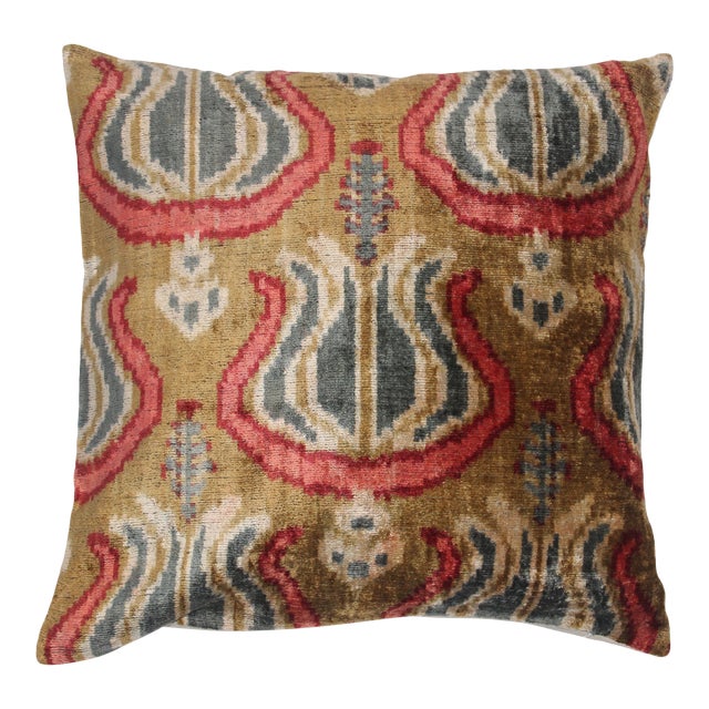 Contemporary Silk Velvet Ikat Pillow Cover Bohemian Pillow Chairish