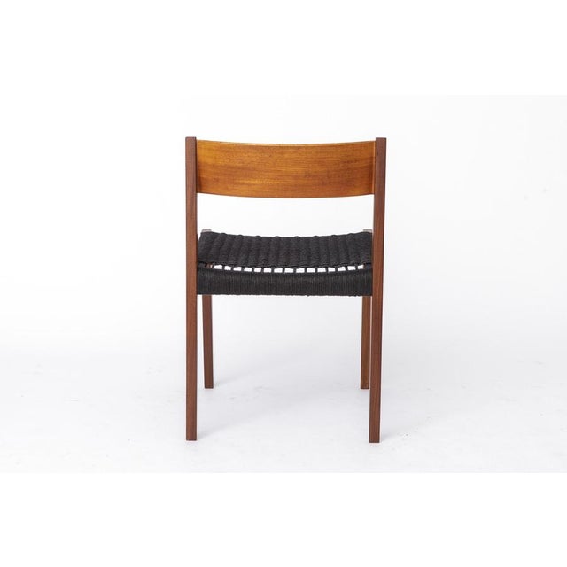 Mid-Century Modern Danish Pia Chair in Teak with Black Cord Seat by Poul Cadovius for Cado, 1960s For Sale - Image 6 of 10