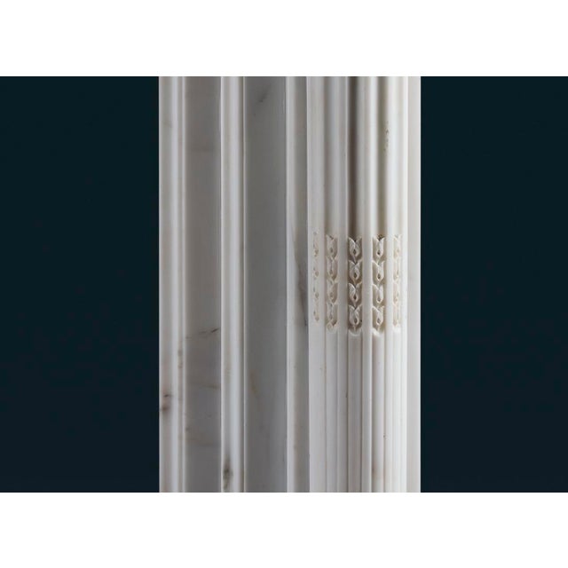 Antique French Louis XVI Style Statuary Marble Fireplace Surround For Sale - Image 3 of 9