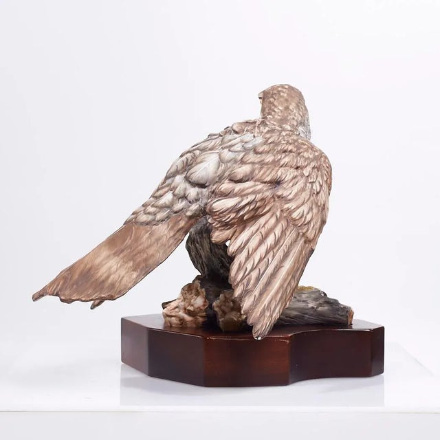 Kaiser Porcelain Goshawk Sculpture on Wood Base For Sale In Chicago - Image 6 of 9