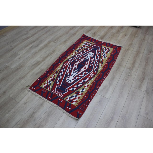 Size: 2.8 x 5.2 ft ( 87 x 160 cm) 34 x 63 inches Color: Organic Natural Dye ( Red,Blue,White,Light Green ) Material: 100%...