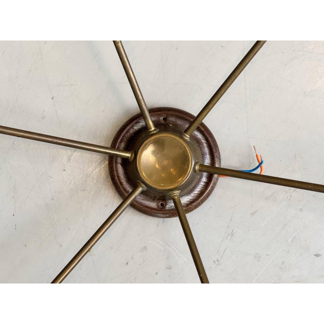 Sputnik Ceiling Light with Six Brass Arms and Colored Sockets, 1960s For Sale - Image 13 of 16