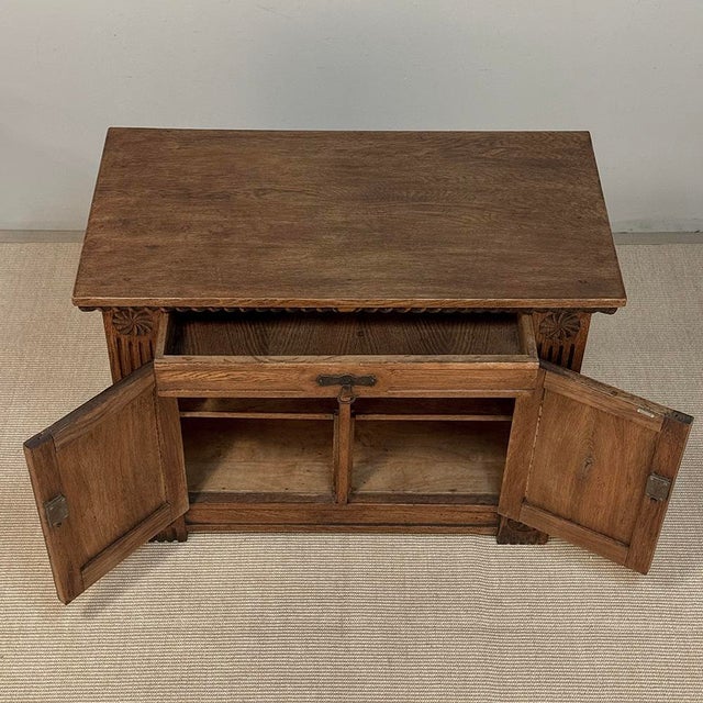 Vintage Neo-Gothic Oak Petite Cabinet For Sale - Image 16 of 18