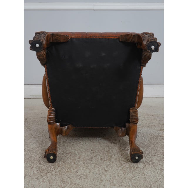 Georgian Tufted Leather Carved Arm Chair For Sale - Image 18 of 18