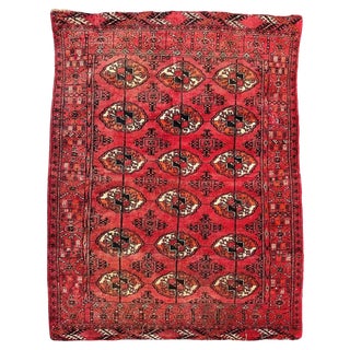 Vintage Distressed Turkmen Bokhara Rug, 1940s For Sale