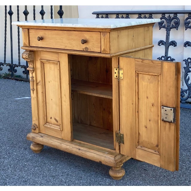 Pine Two Door Marble Top Dresser Base For Sale - Image 13 of 16