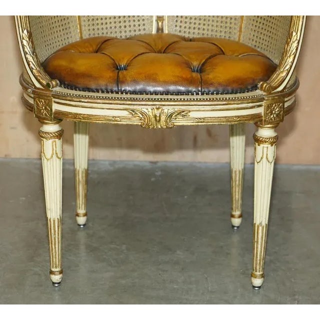 Antique French Chesterfield Leather Armchairs, 1880, Set of 2 For Sale - Image 18 of 18