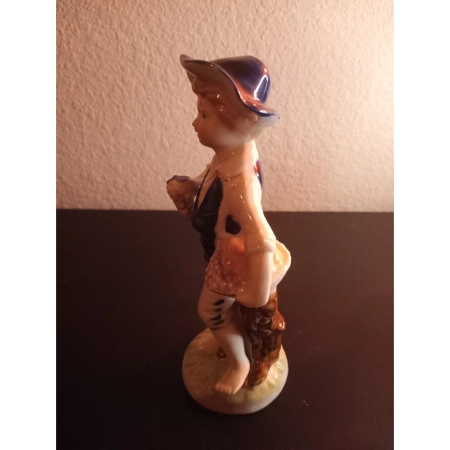 1970s Blue & White Porcelain Boy & Girl Figurines- Set of 2 For Sale In Dallas - Image 6 of 11