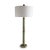 Natural green stone marble turnings are accented with aged brass finished metal hardware for this transitional lamp. The...
