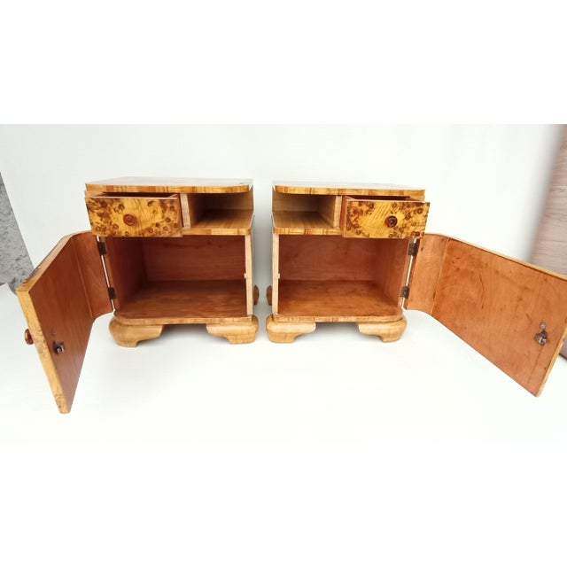 Art Deco Bedside Tables by Jindřich Halabala for Up Závody, 1940s, Set of 2 For Sale - Image 12 of 14