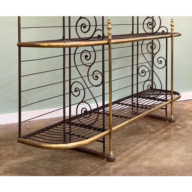 Large French Boulangerie Stand or Baker's Rack of Wrought Iron and Brass For Sale - Image 11 of 13