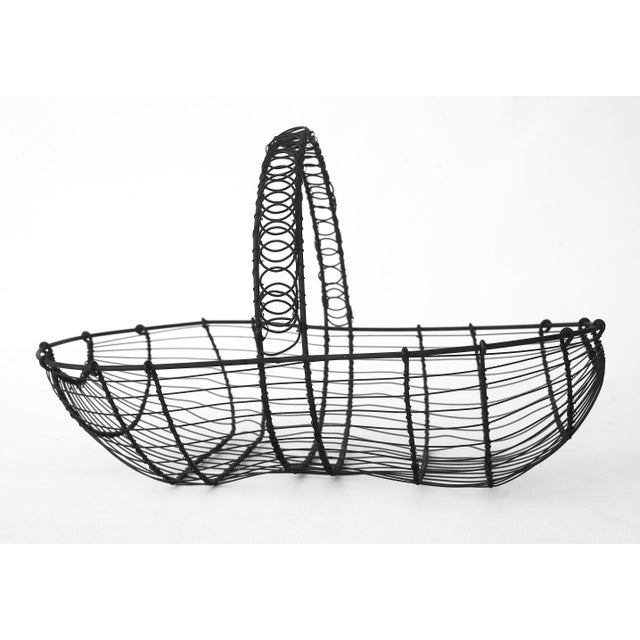 1920s Antique French Farmhouse Wire Basket For Sale - Image 5 of 11