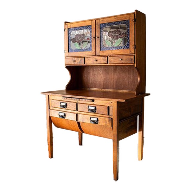 Late 18th Century Antique Possum Belly Hoosier Bakers Cabinet For Sale