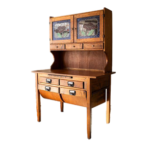 Late 18th Century Antique Possum Belly Hoosier Bakers Cabinet