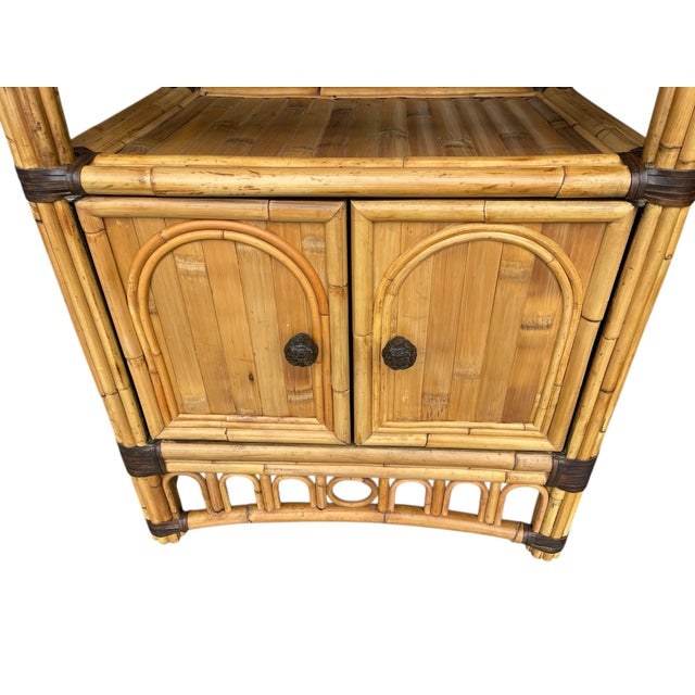 Mid 20th Century Vintage Split Bamboo Nightstands, a Pair, Coastal, Boho / Hollywood Regency, Organic For Sale - Image 5 of 12