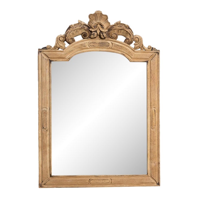 19th Century France Tan Wood Mirror For Sale