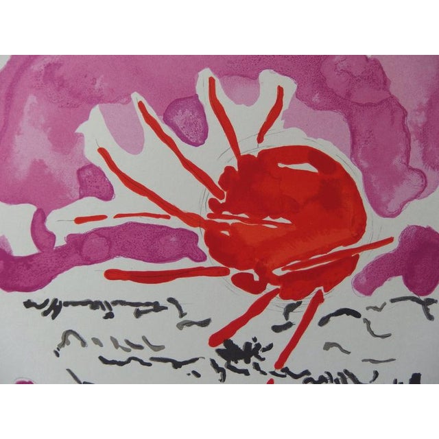 André MARCHAND (1907-1997) Setting Sun Original color lithograph Signed in the plate On Vellum 24 x 30 cm (c. 9 x 12...