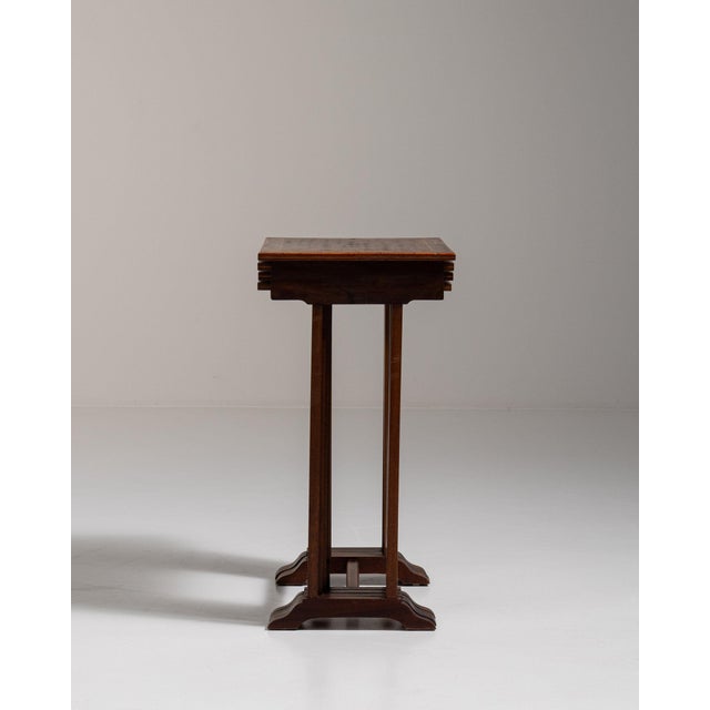 1960-1969 France Rich Walnut Brown Carved Walnut Console Table For Sale - Image 11 of 11