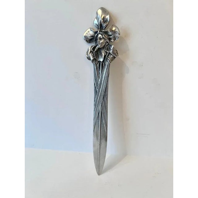 Art Nouveau Silver Pewter Letter Opener with the Image of a Lady For Sale In Los Angeles - Image 6 of 8