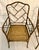 Labarge Pair of Mid-20th Century Faux Bamboo Metal Indoor/Outdoor Armchairs With Burnt Bamboo Tortoiseshell Finish For Sale - Image 4 of 16