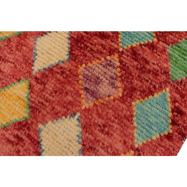 Burnt Orange Bohemian Abstract Balouchi Joyce Hand Knotted Wool Rug For Sale - Image 8 of 10