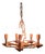 1920s Art Deco Brass Five Light Romantic Revival Polychrome Candelabra Chandelier For Sale
