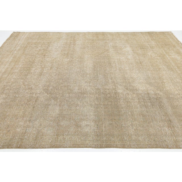 Textile Antique Tabriz Wool Rug With Organic Moiré Wave Pattern in Neutral Tones For Sale - Image 7 of 11