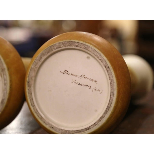 Pair of 19th Century French Vallauris Enamel Vases Signed Delphin Massier For Sale - Image 12 of 13