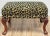 Vintage Curved Wood Leg Upholstered Leopard Print Ottoman For Sale - Image 4 of 10