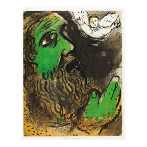 1987 After Marc Chagall "Job Praying", Second Edition Full-Color Print