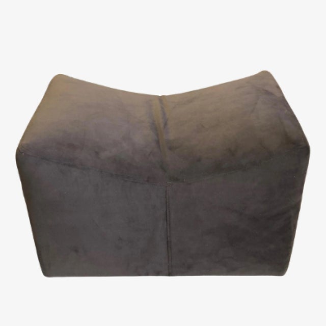 Mid-Century Modern Milo Baughman for Thayer Coggin Saddle Ottoman in Velvet For Sale - Image 3 of 5