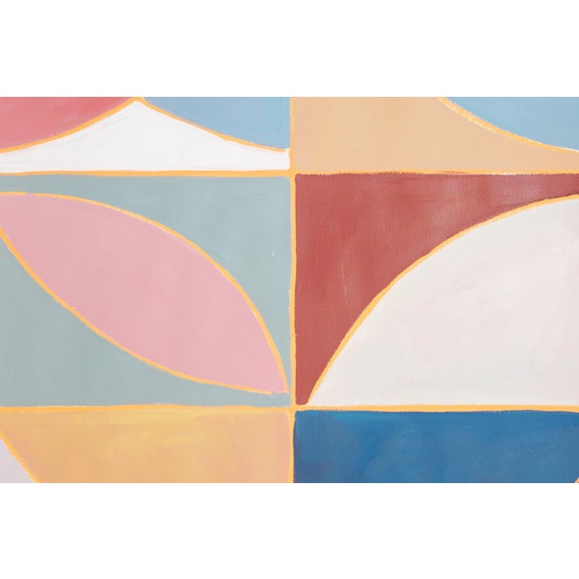 Yellow 2026, Geometric Astronomy Triptych, Modern Bauhaus Tiles, Modern Floral Axis I, Acrylic Paint on Watercolor Paper, 2026 For Sale - Image 8 of 11