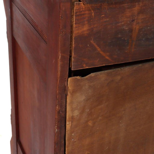 Antique Eastlake Walnut Cylinder Roll Top Paneled Secretary Desk C1890 For Sale - Image 11 of 18