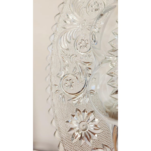Mid 20th Century Vintage Depression Glass Duncan Miller Devilled Egg Platter in Sandwich Pattern For Sale - Image 5 of 10