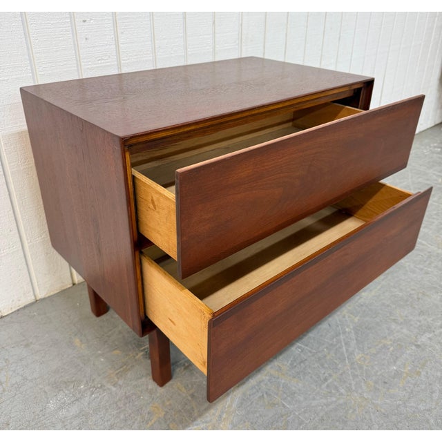 Mid-Century Modern Stanley Walnut Nightstands - Set of 2 For Sale - Image 9 of 10