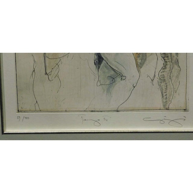 1990s Jurgen Gorg 1990s "Tango Iv" Figurative Female Etching on Paper Hand Signed, Framed For Sale - Image 5 of 5