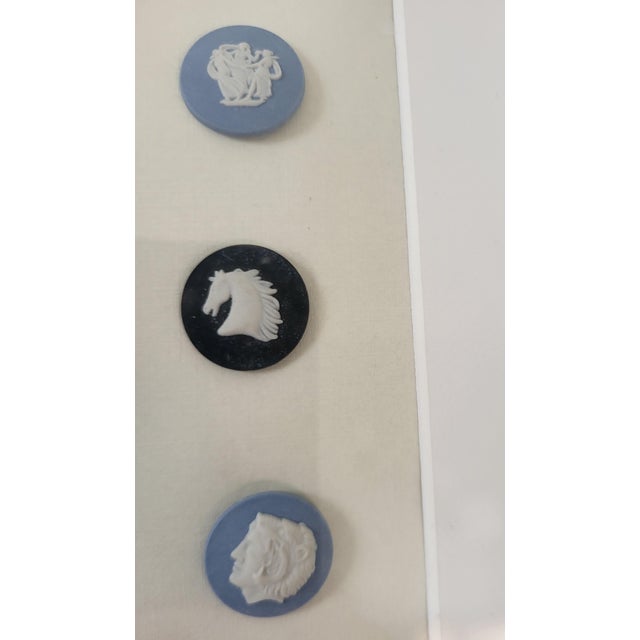 Neoclassical Framed Cameos and Medallions from Wedgwood Jasperware, 1970s, Set of 9 For Sale - Image 4 of 5