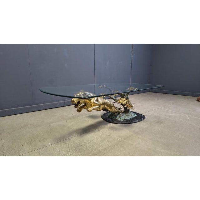 Black Brass Jaguar Coffee Table, 1970s For Sale - Image 8 of 14